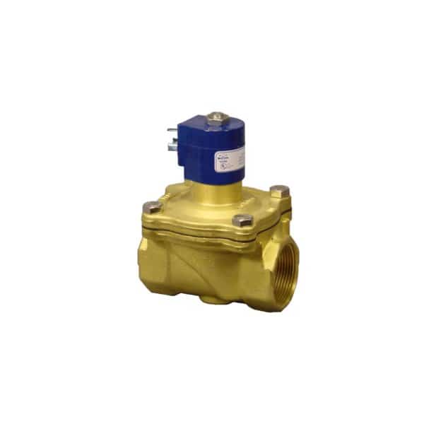 Solenoid Valve, 2-Way, 1-1/4 in Pipe Size, 24VDC, Diaphragm, Pilot Operated, Brass, Viton, FKM