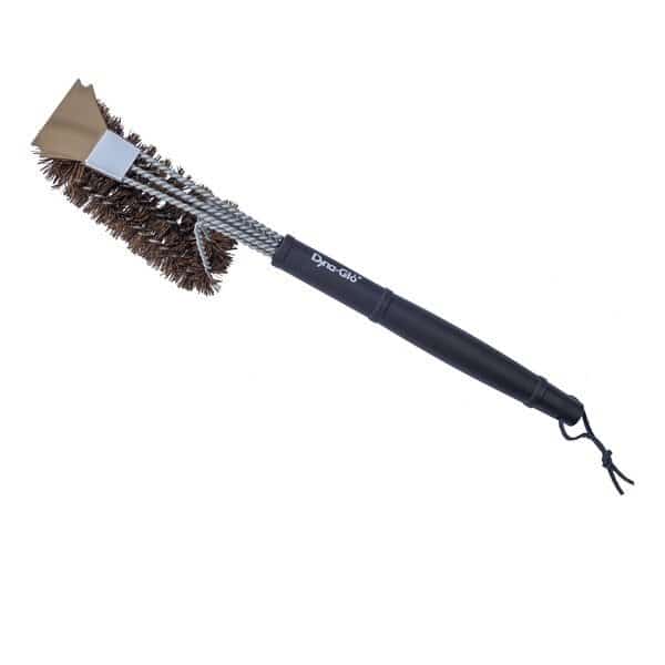 18in Grill Brush w. Palmyra Bristles and Stainless Steel Scraper