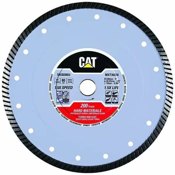 200 Trade Turbo Hard Materials Diamond Blade 9-In - 230mm, Caterpillar, Mfr#: DA30306U