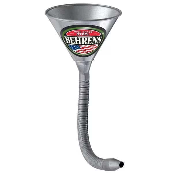 1 Quart Funnel with 14 Inch Flex Spout, Galvanized Steel