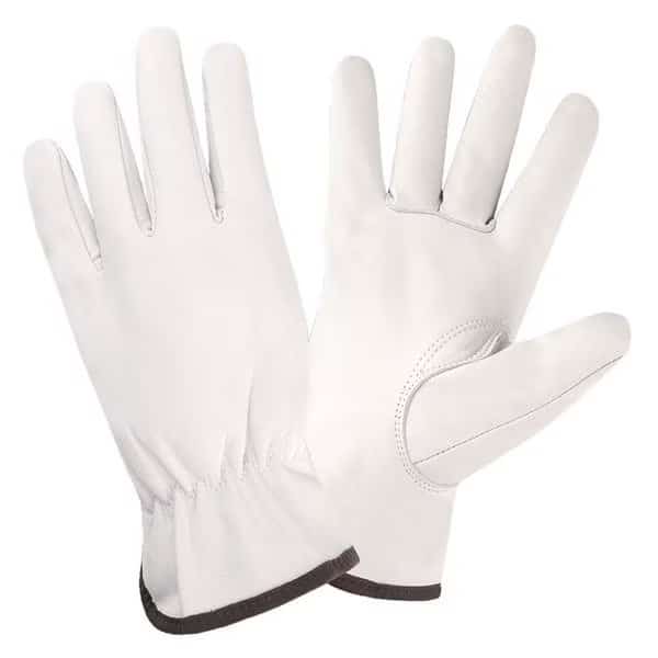 Drivers Gloves, Goatskin Leather, Light Gray, M 1 PR