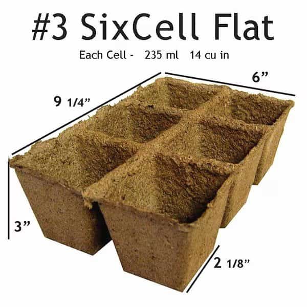 No 3 SixCell CowPots Volume 235 mL/cell, PK120