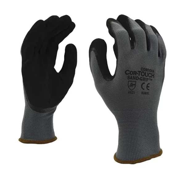 Polyester/Nitrile, Gray, L 12 PK