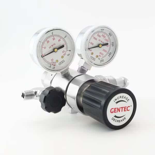 HP Low Flow Regulator, Dual Stage, CGA 540, Inlet  0 to 25 PSI, Needle Valve, Use with: Oxygen