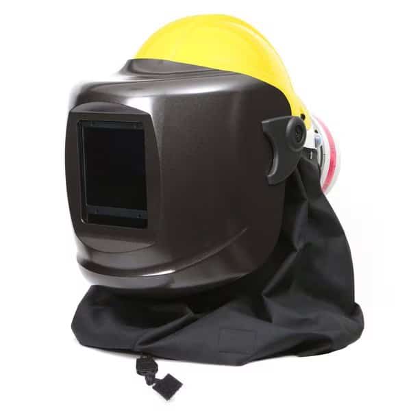 PF60ESM+ Hard Hat Yellow, Black Neck Cape, HE Filter