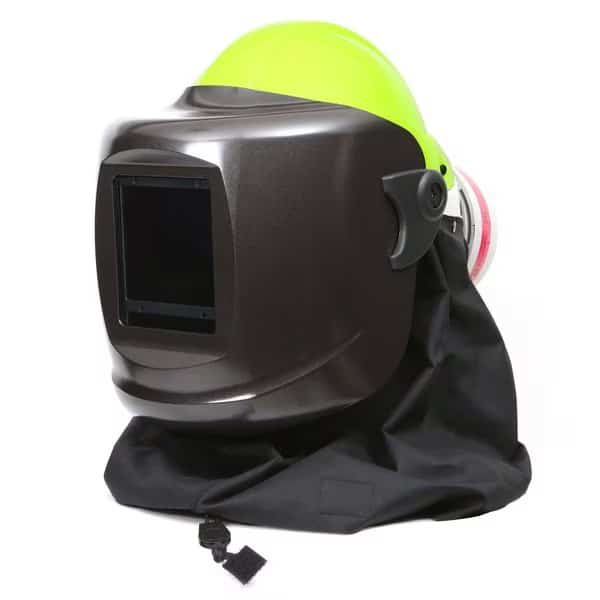 PF60ESM+ Hard Hat Hi Viz Yellow, Black Neck Cape, HE Filter