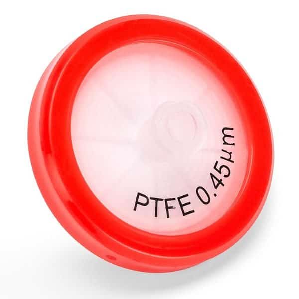 Syringe Filter, PTFE Hydrophilic Membrane, 0.45μm Porosity, 30mm Diameter, PP Housing, Non-sterile