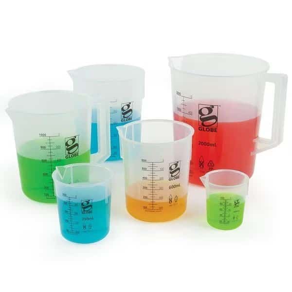 PP Griffin Style Low Form Beakers, Printed Graduations, 2000mL