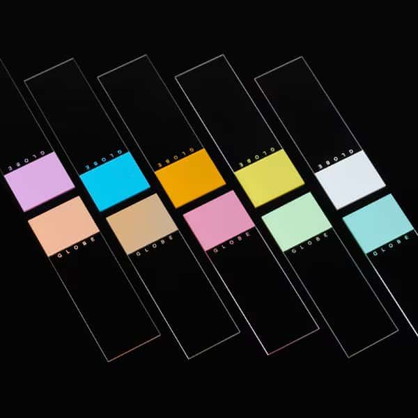 White Glass Slide, 90 Degree Ground Edges, Tan Frost, PK1440