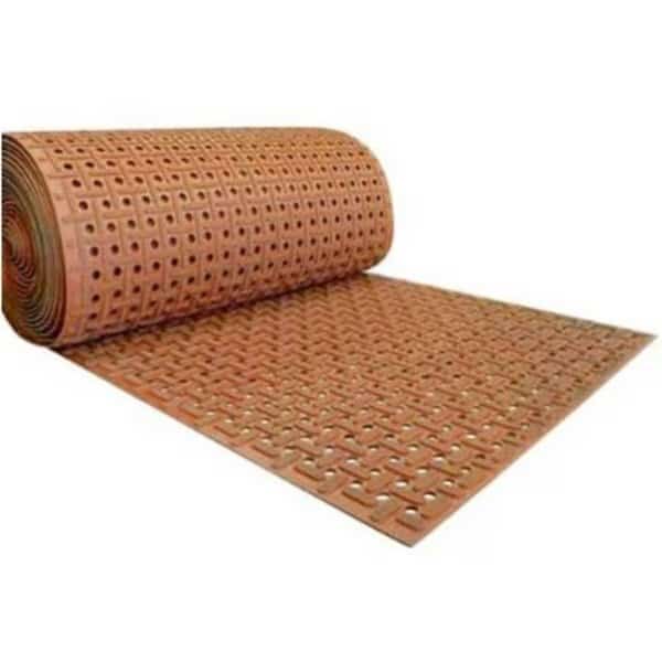 "Paw-Grip" 100% Nitrile Non-Slip Rubber Matting - 3/8 in x 34 in x 10 ft - Red