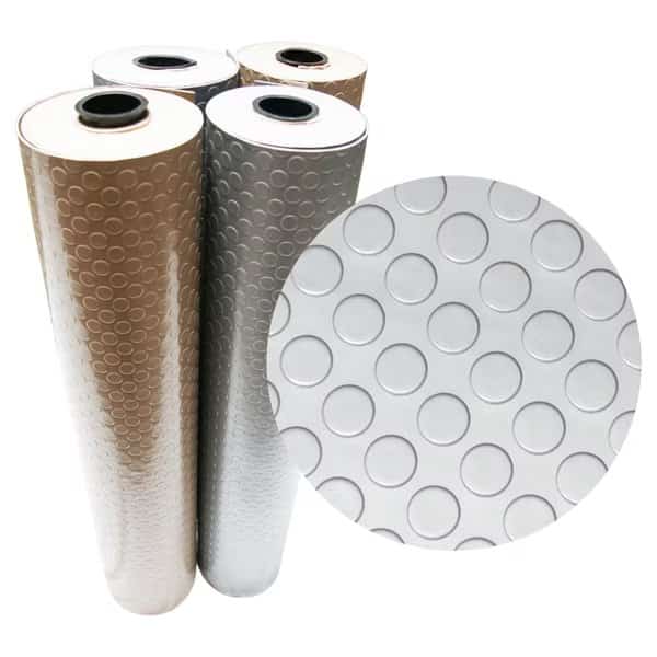 "Coin-Grip Metallic" PVC Flooring - 2.5 mm x 4 ft x 6 ft - Silver