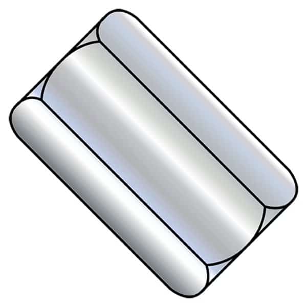 Coupling Nut, #10-24, Steel, Zinc Plated, 3/4 in Lg, 5/16 in Hex Wd, 1000 PK