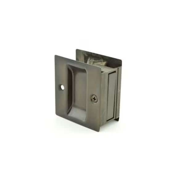 Passage Pocket Door Lock Square Cutout Dark Bronze Powder Coat