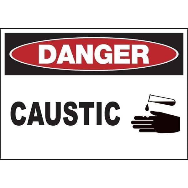 Sign, Danger Caustic, 7x10", ADH