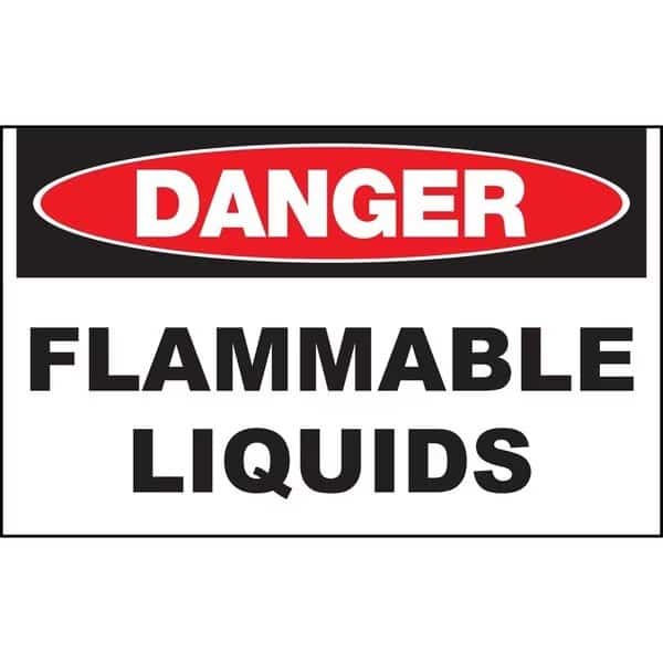 Sign, Danger Flammable Liquids, 7x10"L