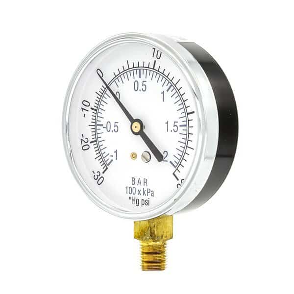 3 1/2 in Dial, 1/4 in NPT Male Lower Location, Black Steel Case Material