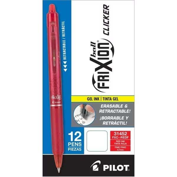 Pen, Erasable Ink, Red, PK12