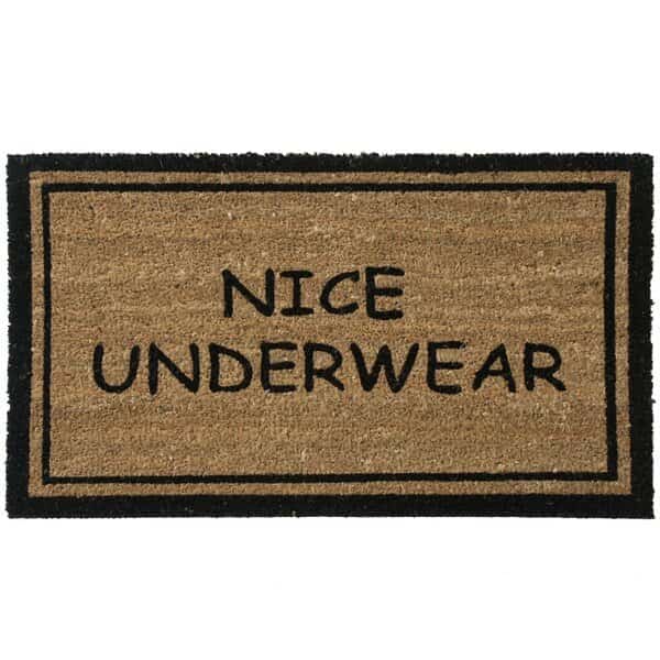 "Nice Underwear" Funny Doormat Coco Fiber Mat, 18 x 30-Inch