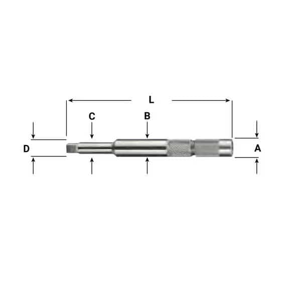 Tap Extension, 5/16", HSS, Overall Length: 5"
