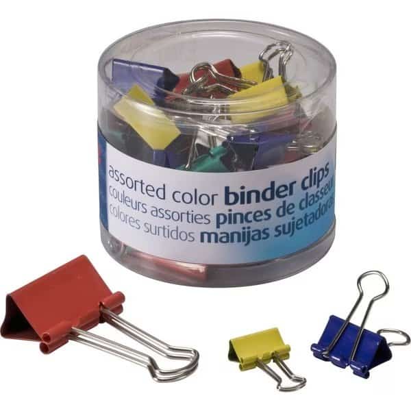 Clip, Binder, 30Pc, Assorted