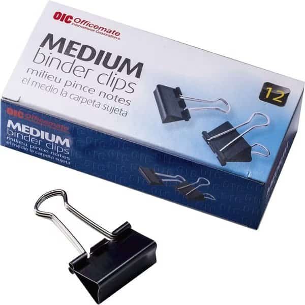 Clip, Binder, Medium, PK12