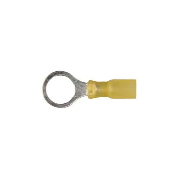 Ylw Nyln Crimp Terminal 1/2"Stud/Ring Typ 12-10G Wire PK10, DISCO, Mfr# 12147PK