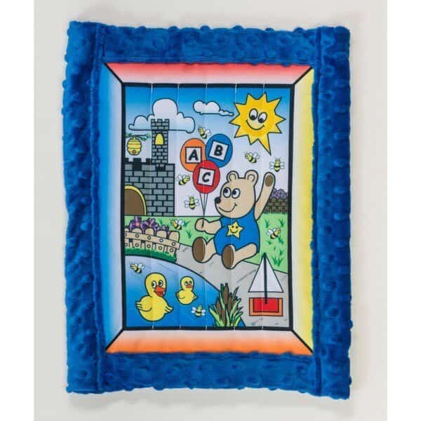 Baby Quilt Kit, Boy Bear W/ Blue Minkee Back