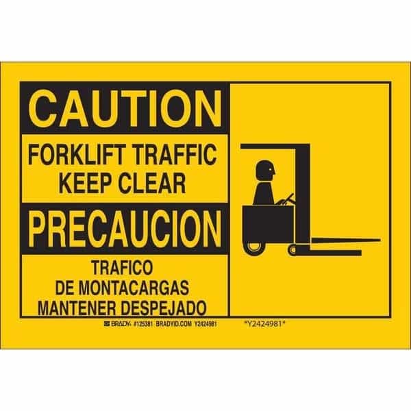 Safety Sign, 7" H, 10" W, Aluminum, Rectangle, English, Spanish, 125379