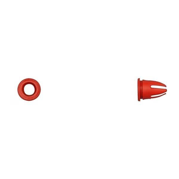 Red Nyln Tubular Nuts 9mm Hole 14mm Stem L PK50