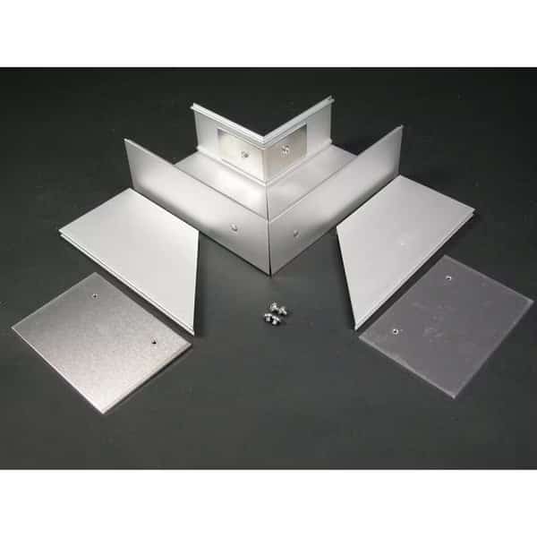 Flat End Fitting, Gray, Aluminum