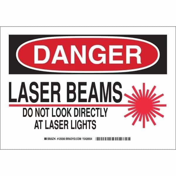 Danger Sign, 7 in H, 10 in W, Plastic, Rectangle, 129259