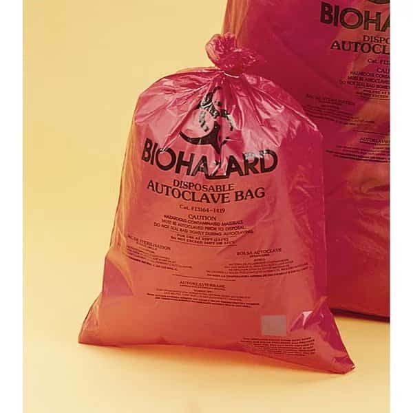 Bel-Art Scienceware Biohazard Disposal Bags, Extra-Strength, PK100