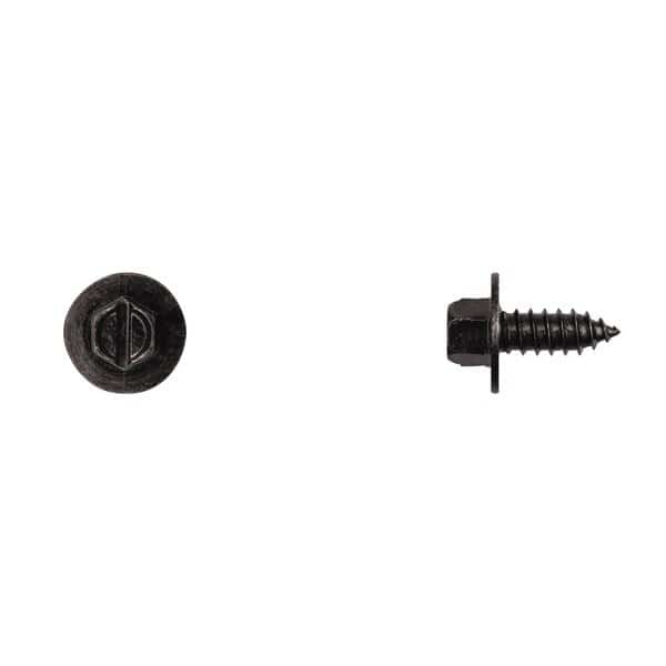 Blk License Plate Screw No 14X5/16" 5/8" Hex Head Slot PK50