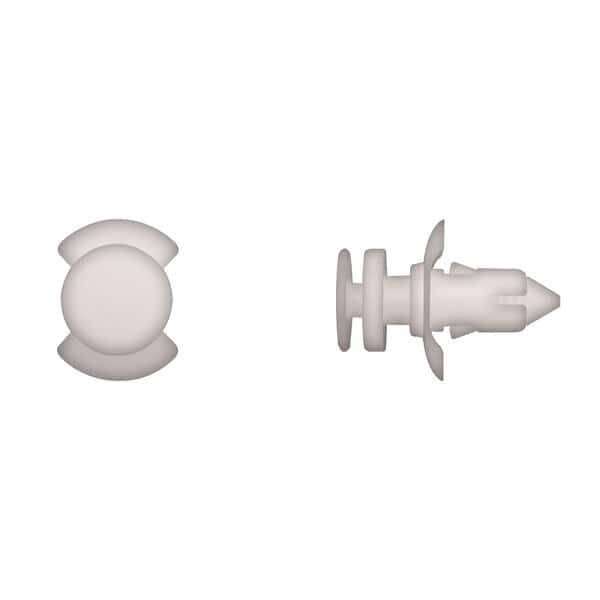 Wht Nyln Push Type Ret 9.5mm Hole 17.5mm Stem L PK25, DISCO, Mfr# 13428PK