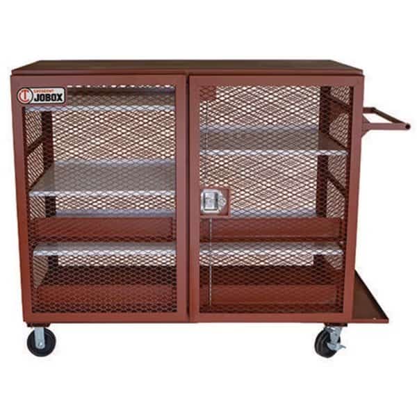 Mesh Cabinet, Brown, 65 in W x 33 in D x 55 in H