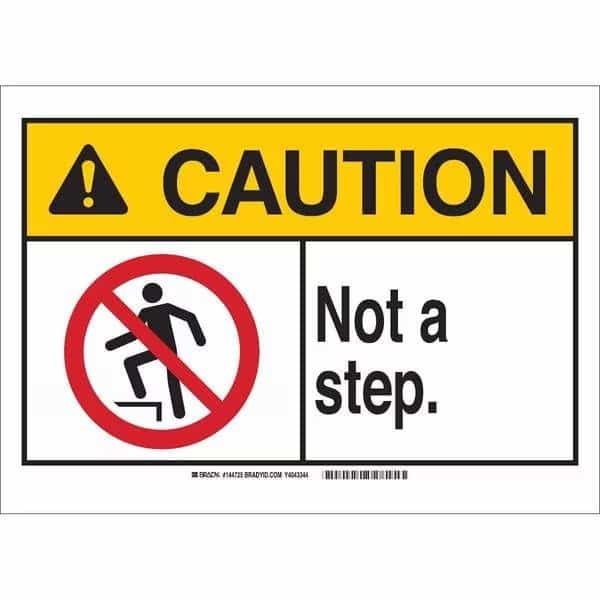 Caution Sign, 7" H, 10" W, Polyester, Rectangle, English, 144724