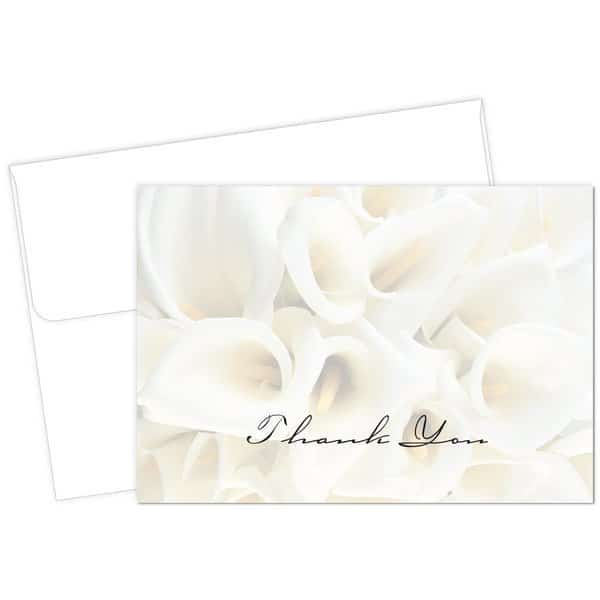 Thank You Card W/Envelope, White Ca, PK50