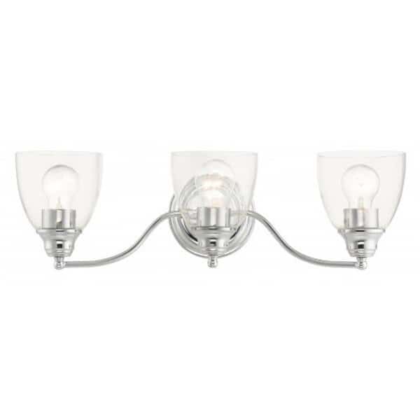 Polished Chrome Vanity Sconce, 3 Light