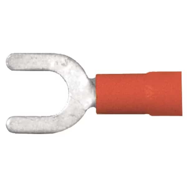 12-10 AWG PVC Spade Terminal No 6 Stud PK100