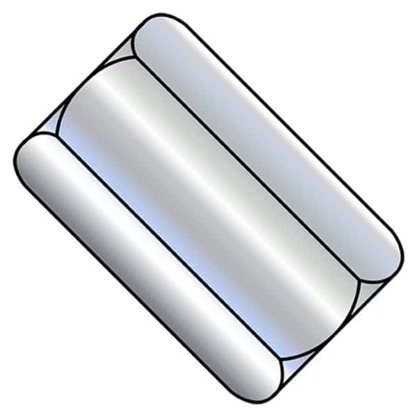 Coupling Nut, 3/4"-10, Steel, Zinc Plated, 3 in Lg, 1 in Hex Wd, 50 PK