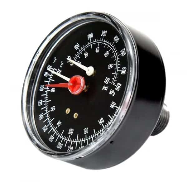 Pressure/Temp Gauge, 60, 2-1/2" Dial, 1/4"