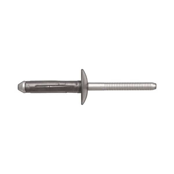 Blk Alum Bumper Cover Rivet 1/4" Dia 3/1, Flanged Head, 1/4 in Dia., Aluminum Body
