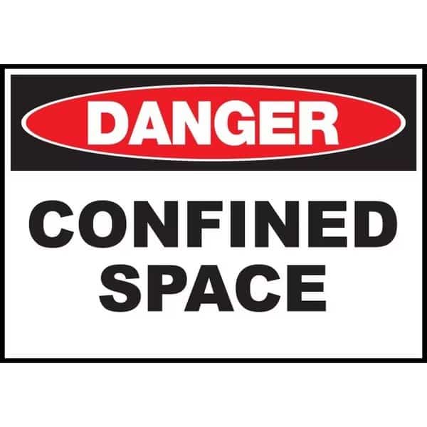 Sign, Danger Confined Space, 7x10, Aluminum
