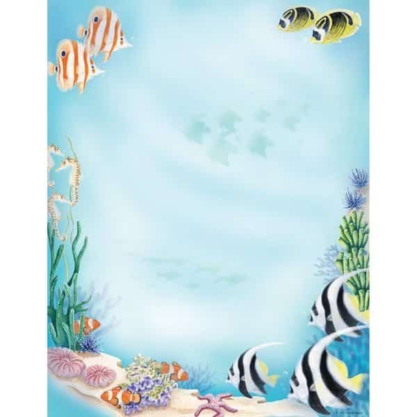 Stationery Letterhead, Sea Life, 8, PK80, Great Papers, Mfr#: 2014312