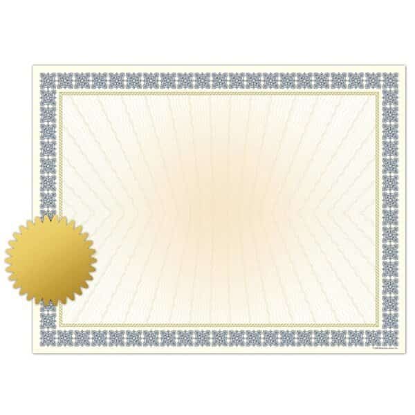 Certificate with Gold Foil Seals, PK25