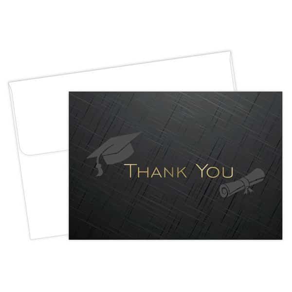 Thank You Card and Envelopes, Gold, PK50