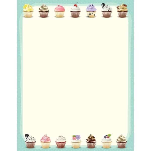 Stationery Letterhead, Iced Cupcak, PK80