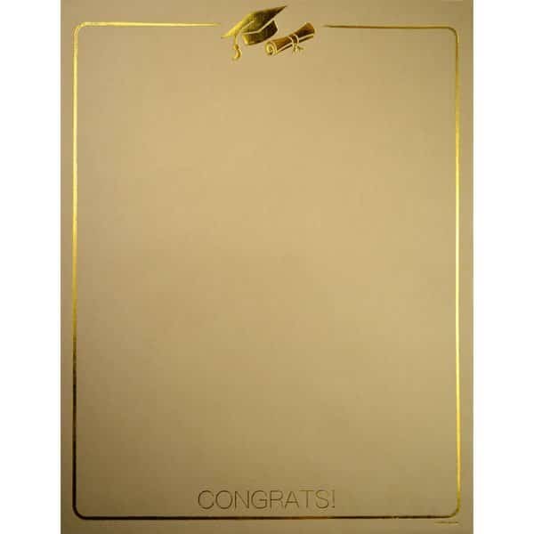 Stationery Letterhead, Gold Grad F, PK40