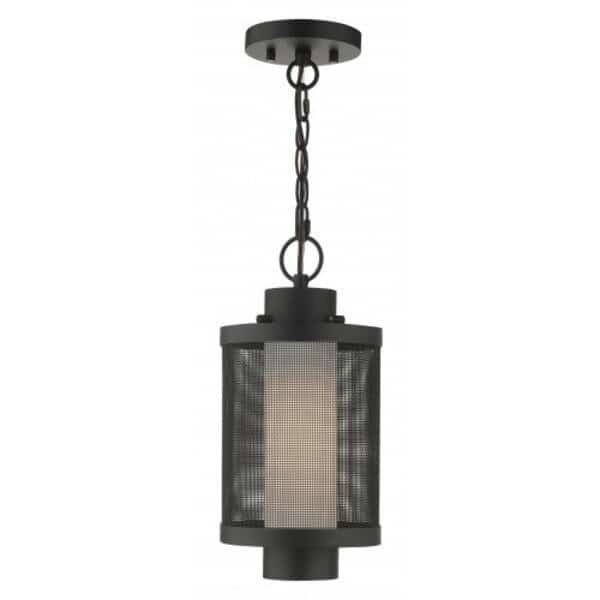 Textured Black Outdoor Pendant Lantern, 1, LIVEX LIGHTING, Mfr# 20685-14