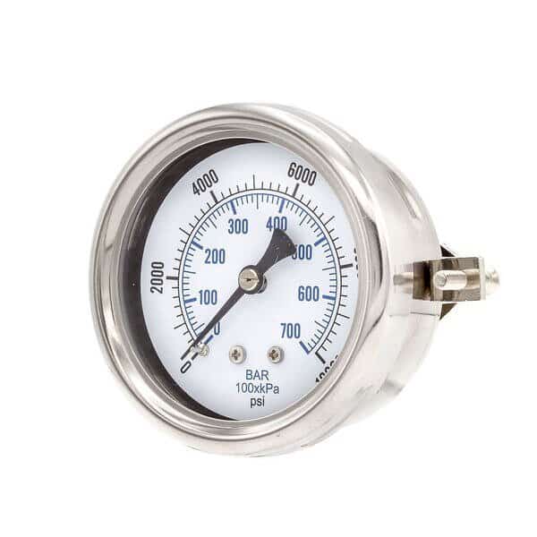 2 1/2 in Dial, 1/4 in NPT Male Center Back Location, Stainless Steel Case Material